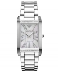 Elegance in its purest form, this Emporio Armani watch is adorned with shimmering diamond accents. Elegance in its purest form, this Emporio Armani watch is adorned with shimmering diamond accents.