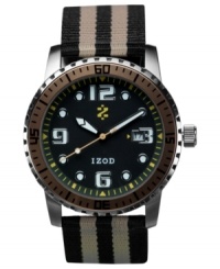 A sporty timepiece with golden tones from an iconic brand, Izod. A sporty timepiece with golden tones from an iconic brand, Izod.