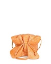 THE LOOKCrossbody strapCinched flapMagnetic tab closure under flapDrawstring topInside logo detailTHE MEASUREMENTCrossbody strap,32 drop5W X 4H X 2½DTHE MATERIALPythonLeather and printed fabric liningORIGINMade in USA
