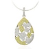 Ryssa925 Micropave Series - Sterling Silver & Sworovski Cubic Zirconia Duo-Color Emerging Egg Pendant (Includes Silver chain)