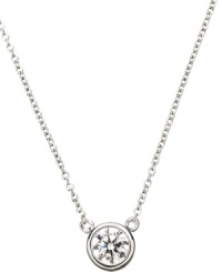 Petite sparkle for your perfect little one. Crafted in platinum over sterling silver, CRISLU's children's pendant showcases a dazzling clear cubic zirconia (1 ct. t.w.). Approximate length: 13 inches + 1-1/2-inch extender. Approximate drop: 1/4 inch.