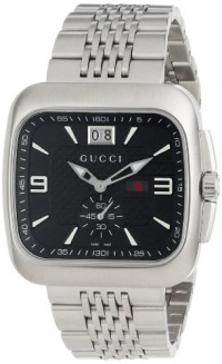 Gucci Men's YA131305 Gucci Coupé Steel Bracelet Black Dial Watch Gucci Men's YA131305 Gucci Coupé Steel Bracelet Black Dial Watch