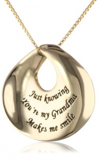 Sterling Silver Just Knowing You're My Grandma Makes Me Smile Contemporary Circle Pendant Necklace , 18 Sterling Silver Just Knowing You're My Grandma Makes Me Smile Contemporary Circle Pendant Necklace , 18