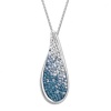 Carnevale Sterling Silver Faded Blue Tear Drop with Swarovski Elements Pendant Necklace, 18