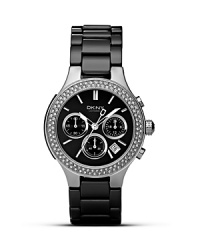 DKNY Medium Stainless Silver and Ceramic Watch, 38.5mm DKNY Medium Stainless Silver and Ceramic Watch, 38.5mm