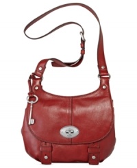 Whether you're running errands on the weekend or heading off to work, this go-anywhere design from Fossil is the ideal accessory. Crafted from supple leather with shabby-chic silver hardware, its versatile crossbody strap keeps hands free for hailing a cab while holding a cup of morning Joe. Whether you're running errands on the weekend or heading off to work, this go-anywhere design from Fossil is the ideal accessory. Crafted from supple leather with shabby-chic silver hardware, its versatile crossbody strap keeps hands free for hailing a cab while holding a cup of morning Joe.