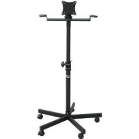 Audio2k Ast-420x Flat Panel Tv/monitor Stand with Metal Mic Holders & Wheel Base Audio2k Ast-420x Flat Panel Tv/monitor Stand with Metal Mic Holders & Wheel Base