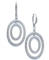 Other-worldly elegance. Eliot Danori's orbital drop earrings exude style and grace with the addition of sparkling crystal accents. Set in rhodium-plated mixed metal. Approximate drop: 2 inches.