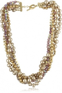 Carolee Plum Pudding Purple Color Pearl Torsade Necklace