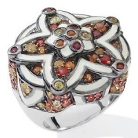 Effy Jewelry Balissima® Multi Sapphire Ring in Sterling Silver & White Enamel 3.85 Tcw. Effy Jewelry Balissima® Multi Sapphire Ring in Sterling Silver & White Enamel 3.85 Tcw.