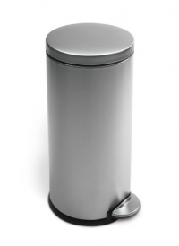 simplehuman Round Step Trash Can, Fingerprint-Proof Brushed Stainless Steel, 30 Liters /8 Gallons simplehuman Round Step Trash Can, Fingerprint-Proof Brushed Stainless Steel, 30 Liters /8 Gallons