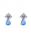 Effy Jewlery 14K White Gold Blue Topaz & Diamond Earrings, 1.12 TCW