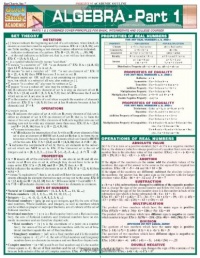Algebra Part 1 (Quickstudy: Academic) Algebra Part 1 (Quickstudy: Academic)