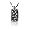 Scott Kay Sterling Silver Equestrian Basket Weave Dog Tag On a 26 Sterling Silver Chain