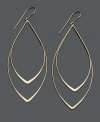Add effortless glamour and a touch of glitter in these stunning gold drops. Earrings feature two graduated ovals set in 14k gold. Approximate drop: 2-3/4 inches.