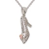 Disney Princess Sterling Silver Slipper Pendant Necklace with 18 Chain