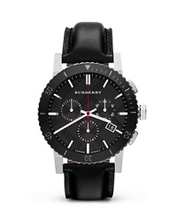 Whether at the beach, bar, or boardroom, this Burberry watch makes an unforgettable impression. Crafted of stainless steel with a hard-wearing ceramic bezel, it models sleek, modern style. Whether at the beach, bar, or boardroom, this Burberry watch makes an unforgettable impression. Crafted of stainless steel with a hard-wearing ceramic bezel, it models sleek, modern style.