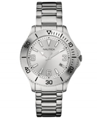 A sporty watch from Nautica with luminous accents and a classic silhouette. A sporty watch from Nautica with luminous accents and a classic silhouette.