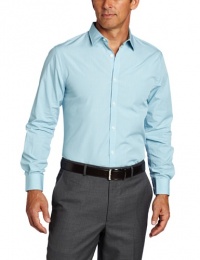 Perry Ellis Men's Long Sleeve Slim Fit Mini Grid Shirt, Aquatic Blue, Small Perry Ellis Men's Long Sleeve Slim Fit Mini Grid Shirt, Aquatic Blue, Small