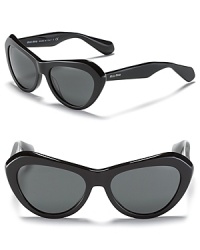Make a statement in these vintage-inspired cat eye sunglasses from Miu Miu. Make a statement in these vintage-inspired cat eye sunglasses from Miu Miu.