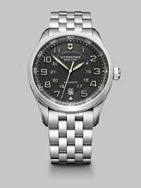 Aviation-inspired in style and functionality, engineered for superior technical performance.Swiss-made mechanical, self-winding movementWater resistant to 10 ATMStainless steel case; 42mm diameter (1.65)Anti-reflection sapphire crystalLuminous hands and numeralsDate display at 6:00Second handStainless steel bracelet; 22mm wideMade in Switzerland Aviation-inspired in style and functionality, engineered for superior technical performance.Swiss-made mechanical, self-winding movementWater resistant to 10 ATMStainless steel case; 42mm diameter (1.65)Anti-reflection sapphire crystalLuminous hands and numeralsDate display at 6:00Second handStainless steel bracelet; 22mm wideMade in Switzerland
