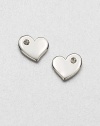 Be sweetheart in this stone accented heart design. Glass stoneSilvertone-plated brassSize, about .5Post backImported 