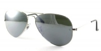 Ray Ban Sunglasses RB3025 Aviator Large Metal W3277 Silver/Crystal Grey Mirror, 58mm Ray Ban Sunglasses RB3025 Aviator Large Metal W3277 Silver/Crystal Grey Mirror, 58mm