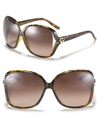 Exude A-list style with these oversized square sunnies from Gucci. Exude A-list style with these oversized square sunnies from Gucci.