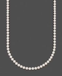 White pearls provide a look of versatility and instant sophistication. Belle de Mer necklace features AA Akoya cultured pearls (7-7-1/2 mm) set in 14k gold. Approximate length: 20 inches. White pearls provide a look of versatility and instant sophistication. Belle de Mer necklace features AA Akoya cultured pearls (7-7-1/2 mm) set in 14k gold. Approximate length: 20 inches.