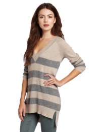 Christopher Fischer Women's 100% Cashmere Striped Boyfriend Sweater Christopher Fischer Women's 100% Cashmere Striped Boyfriend Sweater