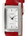 Peugeot Women's 3008RD Silver-Tone Red Leather Strap Watch