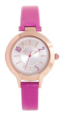 Ted Baker Women's TE2088 Find the Time Round Silver Analog Pink Strap Watch Ted Baker Women's TE2088 Find the Time Round Silver Analog Pink Strap Watch