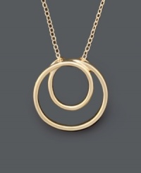 Aesthetically alluring. Giani Bernini's interlocking circle design will have you entranced. Pendant features two, graduated circles and a delicate chain crafted in 24k gold over sterling silver. Approximate length: 18 inches. Approximate drop: 1 inch. Aesthetically alluring. Giani Bernini's interlocking circle design will have you entranced. Pendant features two, graduated circles and a delicate chain crafted in 24k gold over sterling silver. Approximate length: 18 inches. Approximate drop: 1 inch.