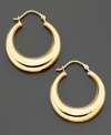 A graduated shape adds a modern edge to these gleaming 10k gold hoop earrings. Approximate diameter: 3/4 inches.