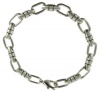 Rochet Roma Solid Stainless Steel Triton Striped Chain Men's Modern Link Bracelet