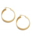 Classic chic. Every girl needs a polished pair of hoops like this traditional Giani Bernini style. Crafted in 24k gold over sterling silver. Approximate diameter: 1-1/6 inches.