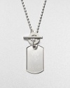 From the Dog Tag Collection. A signature crest engraved design in sleek sterling silver on a chic ball chain. Sterling silverLength, about 19.6Toggle closureMade in Italy