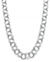 A connection to be celebrated. Touch of Silver's long chain link necklace, crafted in silver-plated brass, makes a bold statement. Approximate length: 28 inches + 2-inch extender. Approximate width: 3/8 inches.