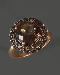 Smokey quartz ring in 14K rose gold. Smokey quartz ring in 14K rose gold.