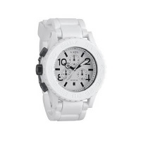 Nixon Rubber 42-20 Chrono Watch - Men/Women White, One Size Nixon Rubber 42-20 Chrono Watch - Men/Women White, One Size