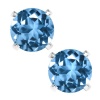2.00 Ct Round 6mm Blue Topaz 925 Sterling Silver Stud Earrings