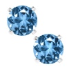 2.00 Ct Round 6mm Blue Topaz 925 Sterling Silver Stud Earrings