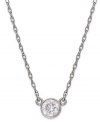 A shining center. This pendant sparkles with round-cut diamonds (1/3 ct. t.w.) providing a lustrous effect. Set in 14k white gold. Approximate drop: 16 inches. Approximate drop: 1/3 inch.