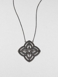 From the Soho Collection. A open floral design in sterling silver encrusted in rich black spinels on a delicate link chain. Black spinelSterling silverLength, about 16Pendant size, about 1.8Lobster clasp closureImported From the Soho Collection. A open floral design in sterling silver encrusted in rich black spinels on a delicate link chain. Black spinelSterling silverLength, about 16Pendant size, about 1.8Lobster clasp closureImported