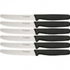 Victorinox Cutlery 6-Piece 4-1/2-Inch Wavy Edge with Round Tip Steak Knife Set, Black