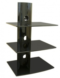 Mount-It! Triple Glass Shelves DVD/DVR/Component Wall Mount Shelf with Cable Management System Mount-It! Triple Glass Shelves DVD/DVR/Component Wall Mount Shelf with Cable Management System