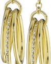 T Tahari Gold Tone Triple Orbital Drop Earrings