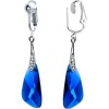 Handcrafted Sapphire Blue Austrian Crystal Inspire Clip On Earrings MADE WITH SWAROVSKI ELEMENTS
