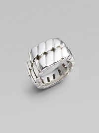 A bold signet style crafted with in gleaming sterling silver with curb chain detail. About ¾ diam. Imported A bold signet style crafted with in gleaming sterling silver with curb chain detail. About ¾ diam. Imported