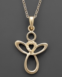Celestial and chic. Giani Bernini's cut-out angel pendant makes the perfect gift of protection. Crafted in 24k gold over sterling silver. Approximate length: 18 inches. Approximate drop: 1 inch. Celestial and chic. Giani Bernini's cut-out angel pendant makes the perfect gift of protection. Crafted in 24k gold over sterling silver. Approximate length: 18 inches. Approximate drop: 1 inch.
